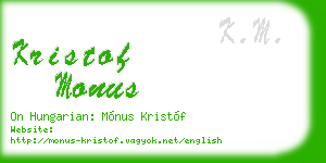 kristof monus business card