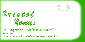 kristof monus business card